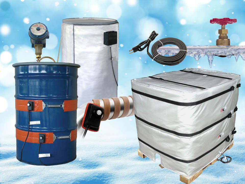 Silicone Rubber Drum Heaters, Full Coverage Tote (IBC) & Drum Heaters, Heat Tapes with Adjustable Thermostat